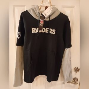 NFL Raiders Black and Gray Pullover Hoodie